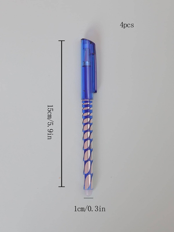 4 Neutral Pens For Exams, 0.5mm Blue Waterbased Signature Water Pens