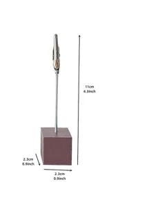 Retro Color Wood Memo Clip Table Wooden Display Stand Mini Holder For Notes Photo Card Desk Accessories - Black - View 6