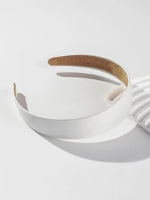 1个3厘米宽的粉彩色实心亚克力发箍，用宽布包裹，可作发带、发箍、发圈、头箍、化妆头带、发饰、头饰等。 - 白色 - 查看 2