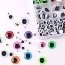 1680pcs Handmade Eye Stickers Set With Colored Adhesive For Diy Toy Making, Including Black And White Stickers - Multicolor - View 3