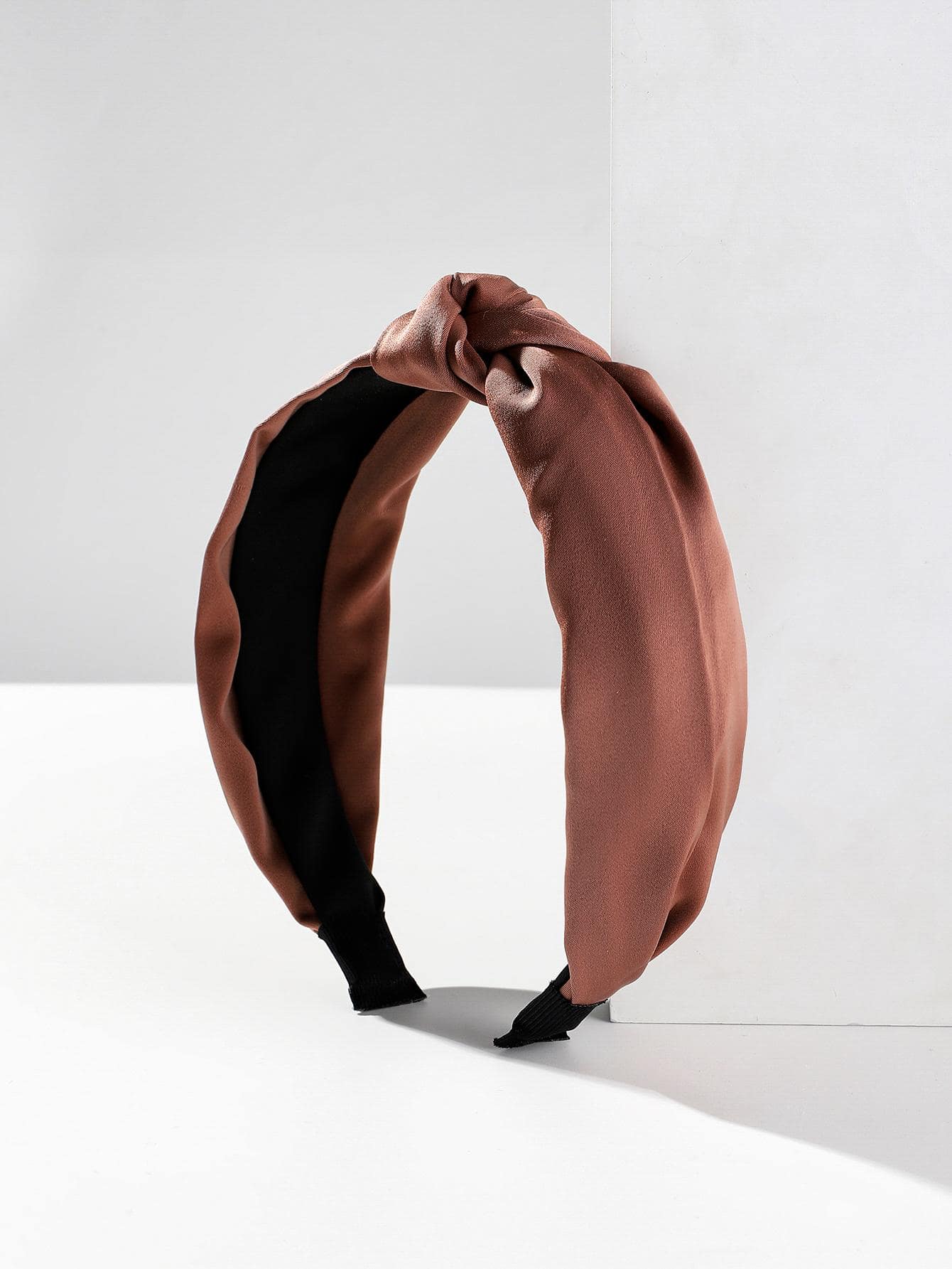 1 件亮面纯色宽边 Y2K 风格发带，夏季 - 咖啡棕 - 查看 1