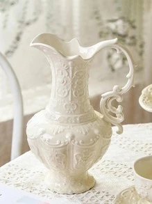 1 pièce ensemble théière et tasse en céramique à design de style de cour, vaisselle de maison pour le thé de l'après-midi, fournitures scolaires, cadeau de Noël