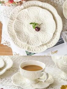 1 pièce ensemble théière et tasse en céramique à design de style de cour, vaisselle de maison pour le thé de l'après-midi, fournitures scolaires, cadeau de Noël