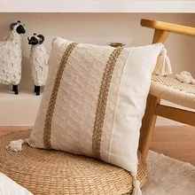 1入組流蘇裝飾枕套，度假風格 - 彩色 - 查看 3