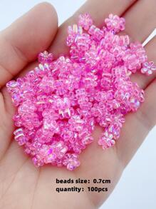 Yiwu Qiyou Accessories Co., LTD 100颗/包 7毫米 AB彩亚克力花珠，混合糖果色，带彩虹隔珠，适合制作手链、项链、DIY工艺品 - 粉色 - 查看 2