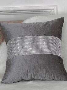 1 / 2pcs Minimalist Fashion Polyester Quilted Glitter Silver Diamond Decorative Pillow Cover For Holiday Party & Home Use - Grey - View 5