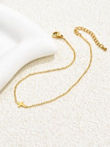 LIEBEIRIS Cross Decor Anklet - Yellow Gold - View 2