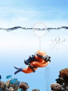 1 PC Thợ lặn Thiết kế Trang trí Thủ công, Vật trang trí bằng nhựa hiện đại cho bể cá - trái cam - Xem 6