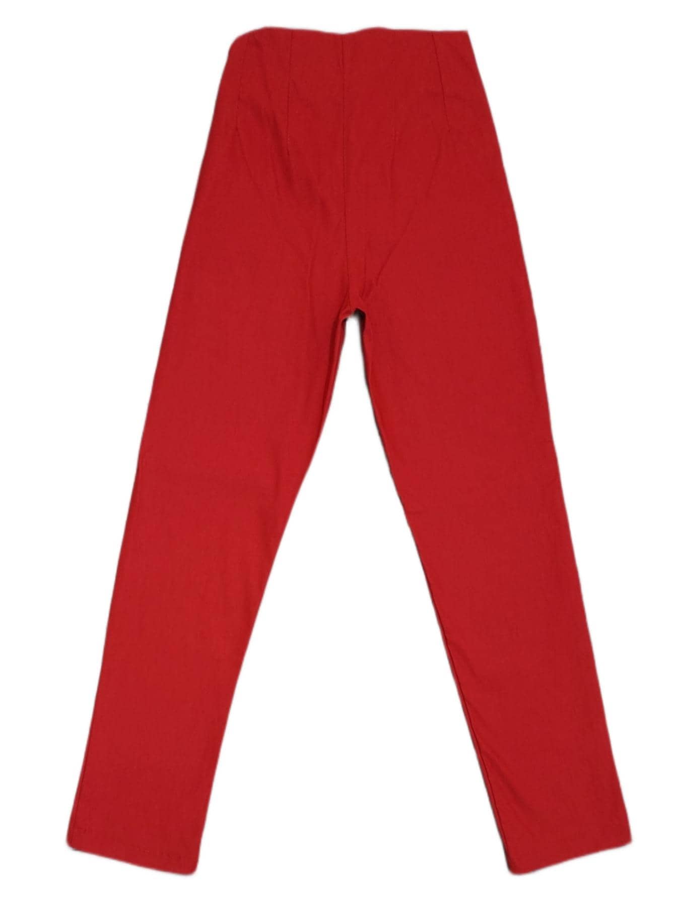 Pantalón de vestir, tiro alto, pinzas en cintura que estilizan, para dama - Rojo - Ver 1
