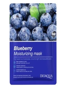 10 Mascarillas Faciales De Blueberry Bioaqua Hidratante 25g - Azul - Ver 1