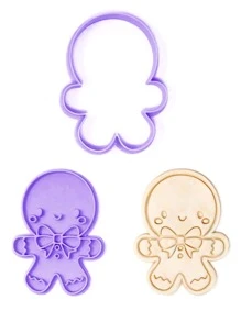 "Gingerbread Man" Cookie Cutter With Template - Violet Purple - View 5