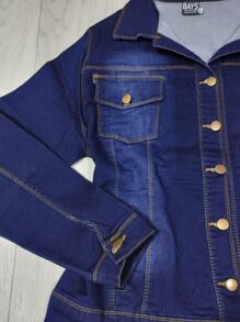 Chamarra de Mezclilla Strech CURVY - Azul lavado oscuro - Ver 4