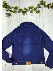 Chamarra de Mezclilla Strech CURVY - Azul lavado oscuro - Ver 2