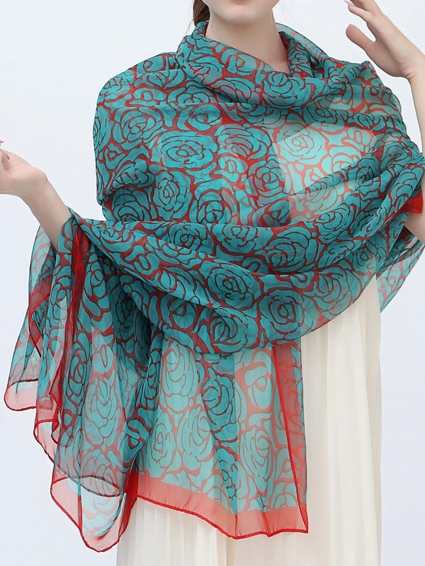 وشاح طباعة الأزهار