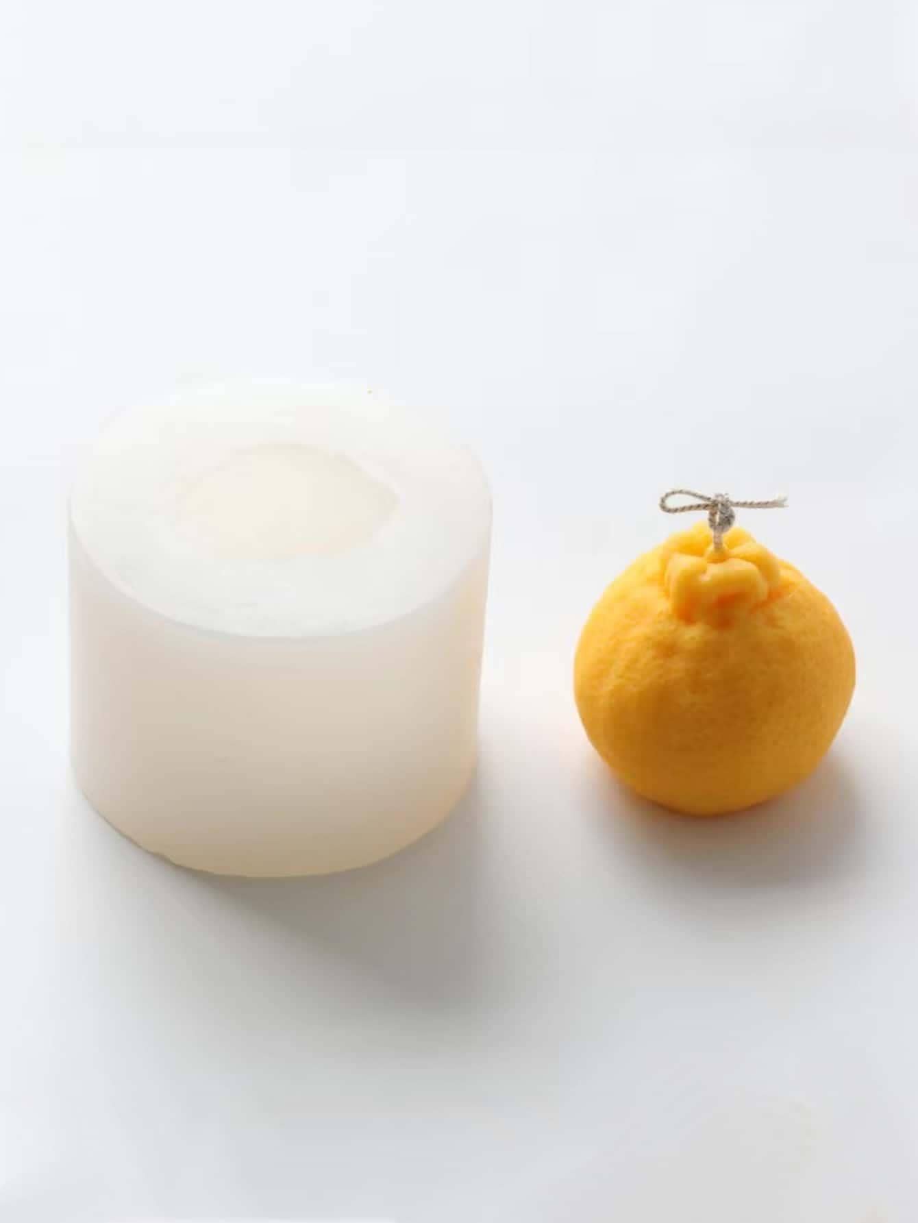 1入組矽膠橘色設計DIY矽膠蠟燭模具 - 白色 - 查看 1