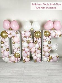 1pc PS Balloon Storage Box, Modern Letter Shaped Balloon Box For Party - White - View 4