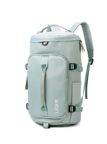 1pc Letter Graphic Multifunction Wet Dry Separation Pocket Training Bag - Green - View 2