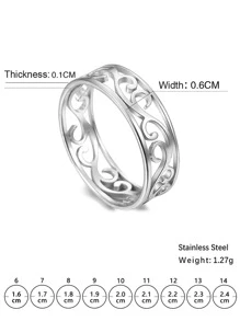 鏤空戒指 - 銀色 - 查看 3