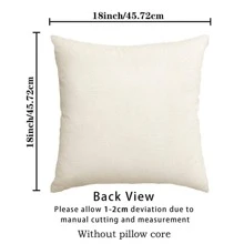 4pcs Letter & Flower Pattern Cushion Cover, Creative Linen Decorative Throw Pillow Case For Home - Blue - View 3