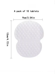 10 piezas de pegatinas antitranspirantes de unicolor para axilas - Blanco - Ver 6