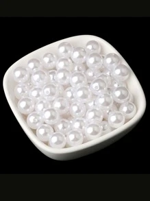 1包4-20mm白色人造珍珠圓珠子diy裝飾用 - 白色 - 查看 3