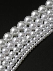 1包4-20mm白色人造珍珠圓珠子diy裝飾用 - 白色 - 查看 5