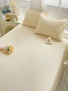 1pc Solid Fitted Sheet