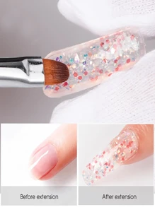 Gel x Nail Extension Kit - Short Square Nail Tips, Portable UV Lamp,Nail Glue,Gel Nail Art Set Beginners Easy DIY Gel x Kit Extensions Nail Art - Nhiều màu - Xem 8