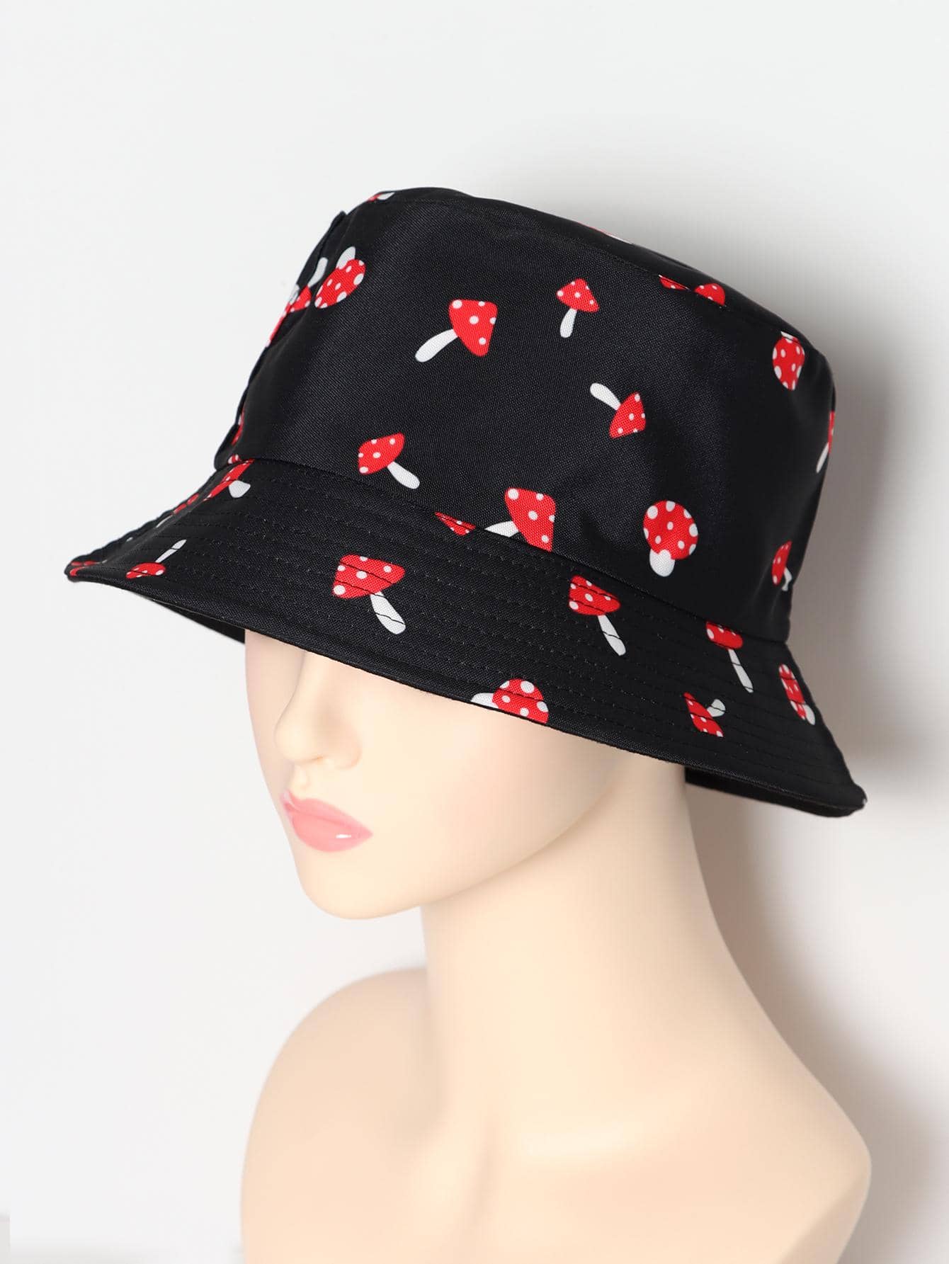 1pc Women's Versatile Cute Mushroom Design Sun Visor Bucket Hat