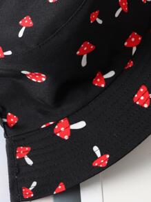 1pc Women's Versatile Cute Mushroom Design Sun Visor Bucket Hat
