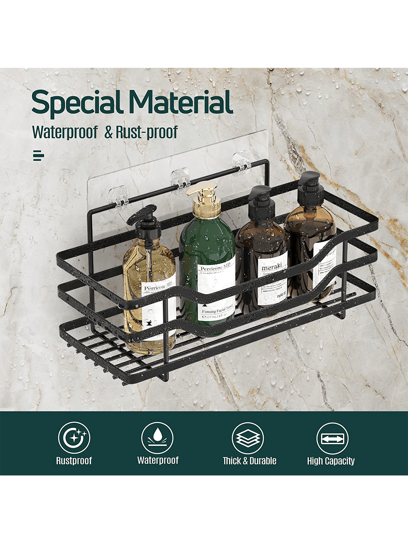 ACMETOP Adhesive Shower Caddy 3Pack Shower Organizer No Drilling