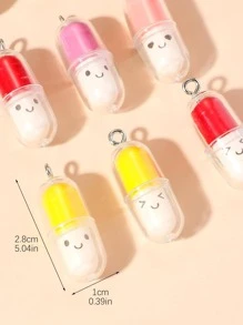 10 件/套樹脂隨機顏色時尚表情圖案幾何 DIY 吊墜女裝珠寶製作 - 彩色 - 查看 3