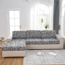 1pc Printed Sofa Cover Elastic, All-season, Pet-friendly Sofa Cushion Cover, Suitable For Christmas Decoration Living Room Sofa Use - Multicolor - View 6