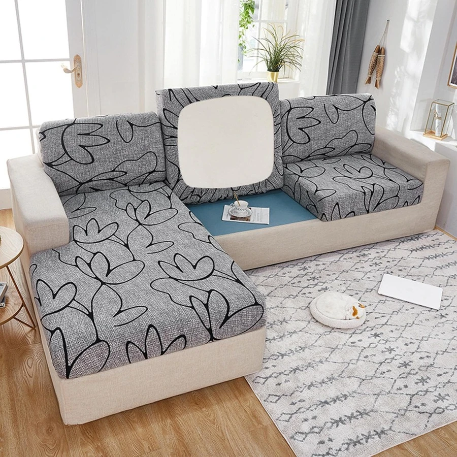 1pc Printed Sofa Cover Elastic, All-season, Pet-friendly Sofa Cushion Cover, Suitable For Christmas Decoration Living Room Sofa Use - Multicolor - View 1