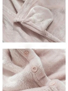 1 chiếc chăn hoạt hình trang trí tai có mũ trùm đầu - Xám - Xem 10