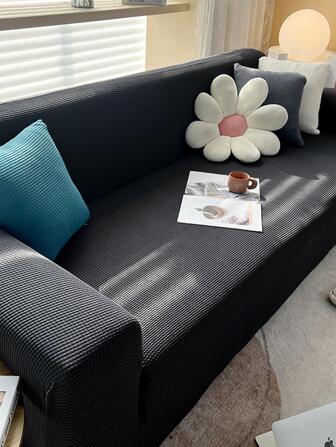 1入組素色沙發套帶1入組靠墊套，現代滌綸多尺寸彈力沙發套，適合家居，四季皆宜