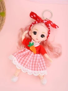 1入組女士卡通玩偶設計可愛鑰匙圈 - 紅色 - 查看 2