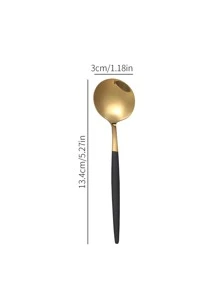 12pcs Stainless Steel Spoon Set - Multicolor - View 4