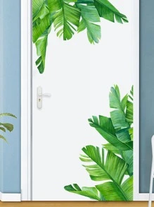 1入組熱帶印花樹葉印花門貼 - 彩色 - 查看 3