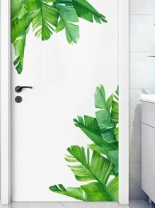 1入組熱帶印花樹葉印花門貼 - 彩色 - 查看 2