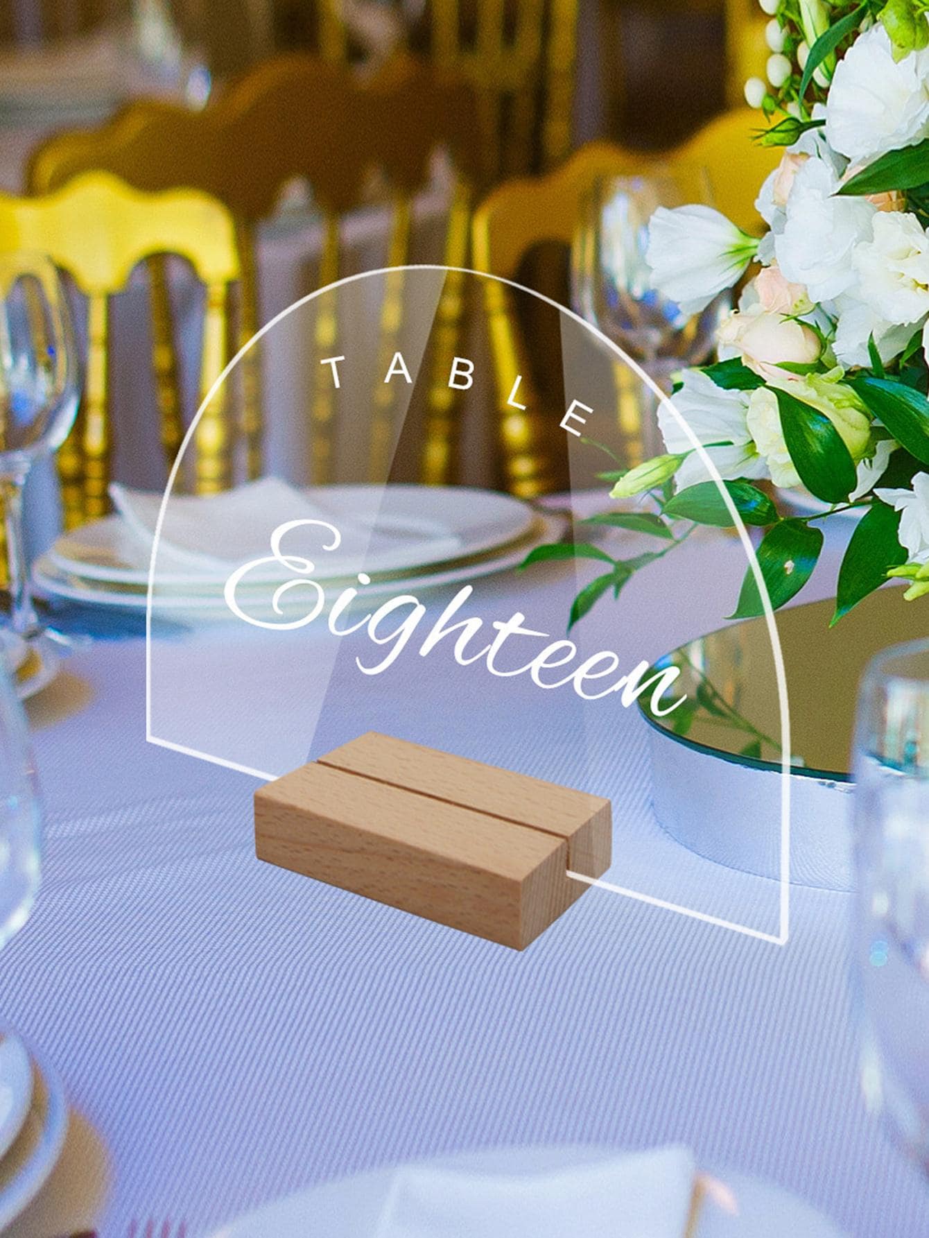 5入組透明派對定向裝飾用品標誌 - 米色 - 查看 1