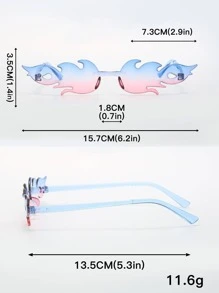 5pairs Women Fire Design Rimless Fashion Glasses For Party - Multicolor - View 4