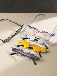 5pairs Women Fire Design Rimless Fashion Glasses For Party - Multicolor - View 3