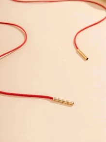 1pc Fashionable Minimalist Geometric Pendant Necklace For Women For Daily Decoration - Red - View 5