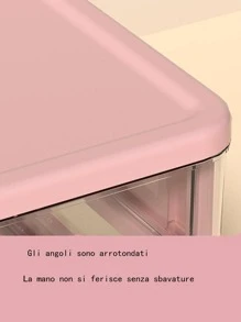 1pc Multi-layer Rabbit Decor Desktop Storage Box, Modern PP Desktop Organizer For Home - Pink - View 10