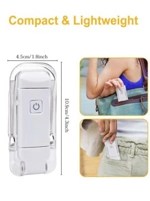 1 pieza Luz de lectura para cuidado de los ojos alimentada por USB, lámpara de lectura plegable con clip y brillo ajustable, para mesita de noche o escritorio - Blanco - Ver 4