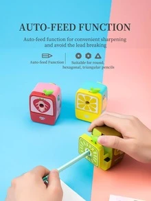 1pc Cartoon Pencil Sharpener, Stainless Steel Pencil Cutter For School Student - Multicolor - View 3