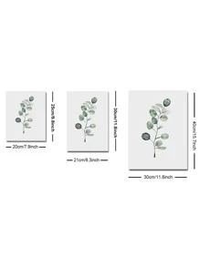 6入組植物印花無框現代化學纖維無框畫裝飾用品 - 杏色 - 查看 3