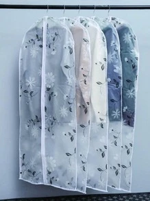 5入組/套PEVA服裝現代花朵圖案掛衣袋適用於衣服 - 無色 - 查看 1