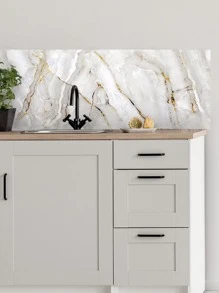 1pc Marble Pattern Kitchen Tile Sticker - Multicolor - View 2